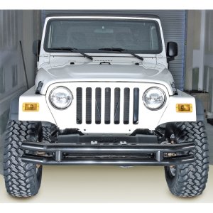 Jeep Wrangler Bumper - Front - Rugged Ridge - 3in Double Tube - Black - `87-`06